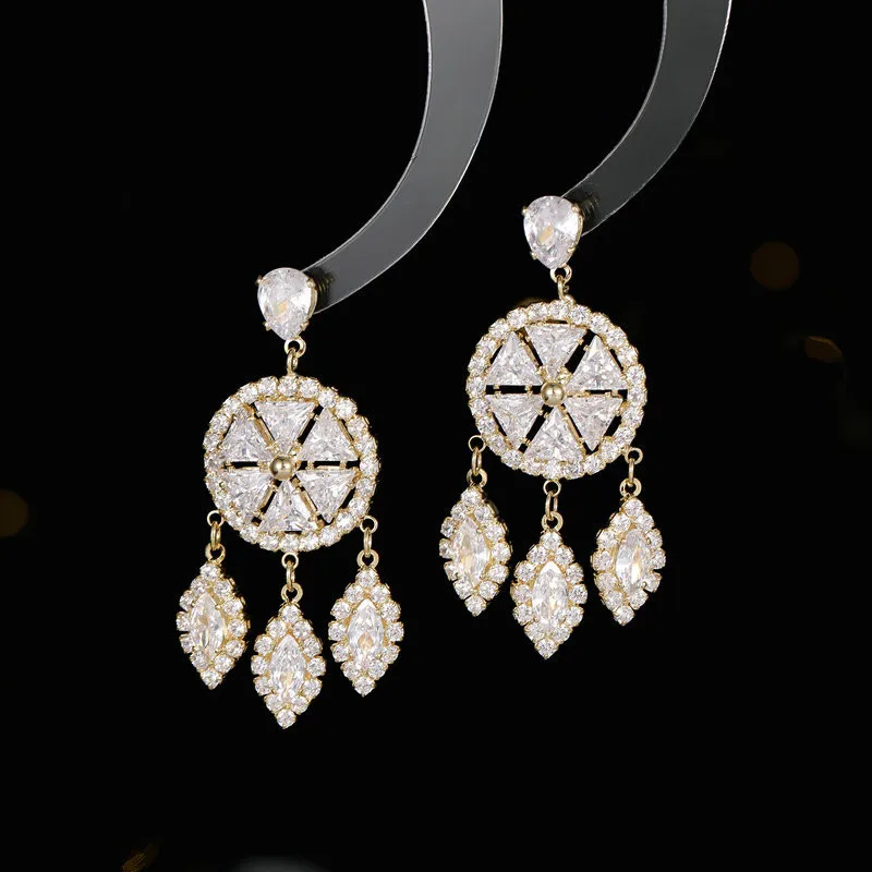 New in Earrings Luxury Jewelry for Women Dreamcatcher Wedding s925 Silver Needle Cubic Zirconia Christmas Party Friend Gift
New in Earrings Luxury Jewelry for Women Dreamcatcher Wedding s925 Silver Needle Cubic Zirconia Christmas Party Friend Gift