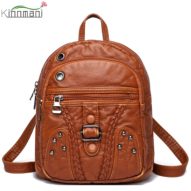 High Quality Leather Shoulder Bags Multifunctional Girl Small Travel Backpacks Soft Women's Casual School Ladies Backpacks New
High Quality Leather Shoulder Bags Multifunctional Girl Small Travel Backpacks Soft Women's Casual School Ladies Backpacks New