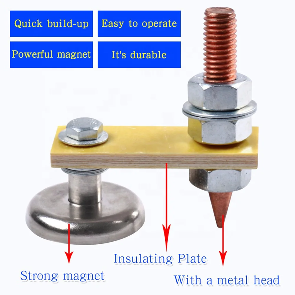 

Welding Magnet Head Strong Adsorption Rust Proof Durable Accessory Labor Saving Portable Ground Clamp Easy Apply Small Repair