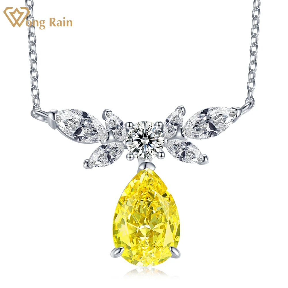 Wong Rain 100% 925 Sterling Silver Pear Cut Created Moissanite Citrine Gemstone Party Pendant Necklace For Women Fine Jewelry
Wong Rain 100% 925 Sterling Silver Pear Cut Created Moissanite Citrine Gemstone Party Pendant Necklace For Women Fine Jewelry