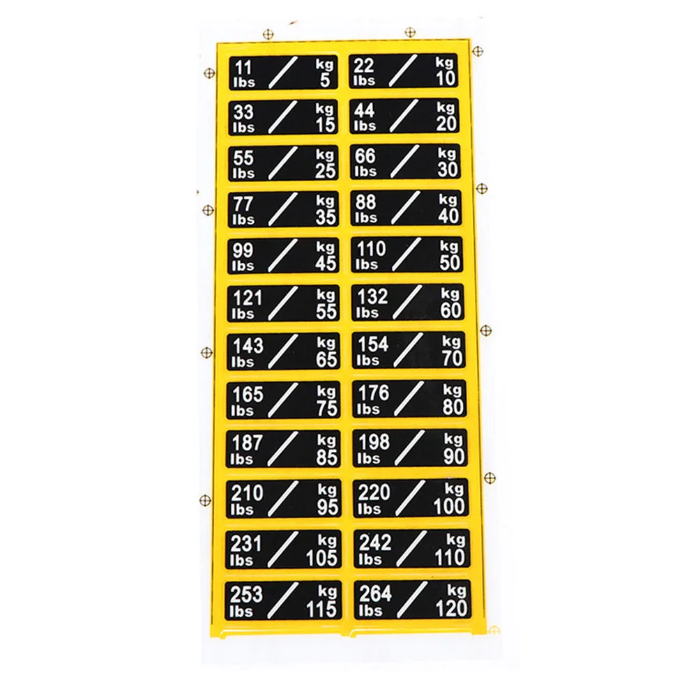Durable Weight Sticker Labels Stick Firmly Power Equipment Label Numbers Sticker Labels Materials Suitable for Gym
Durable Weight Sticker Labels Stick Firmly Power Equipment Label Numbers Sticker Labels Materials Suitable for Gym