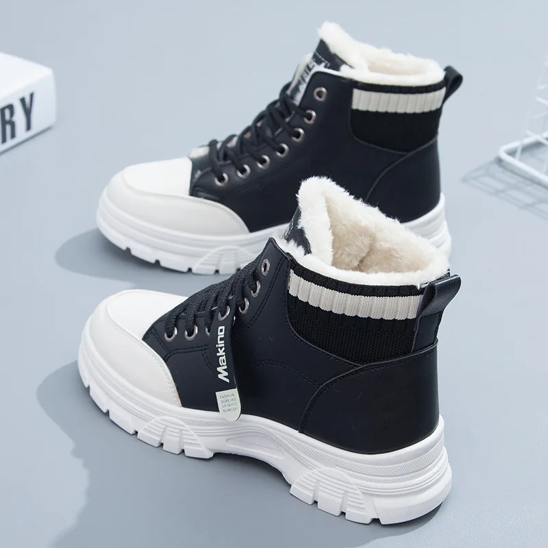 Winter Martin Boots Women Pop Student Warm Plush Women's Shoes Korean Leather Lace Up Water Proof Ankle Boots Botas De Mujer
Winter Martin Boots Women Pop Student Warm Plush Women's Shoes Korean Leather Lace Up Water Proof Ankle Boots Botas De Mujer
