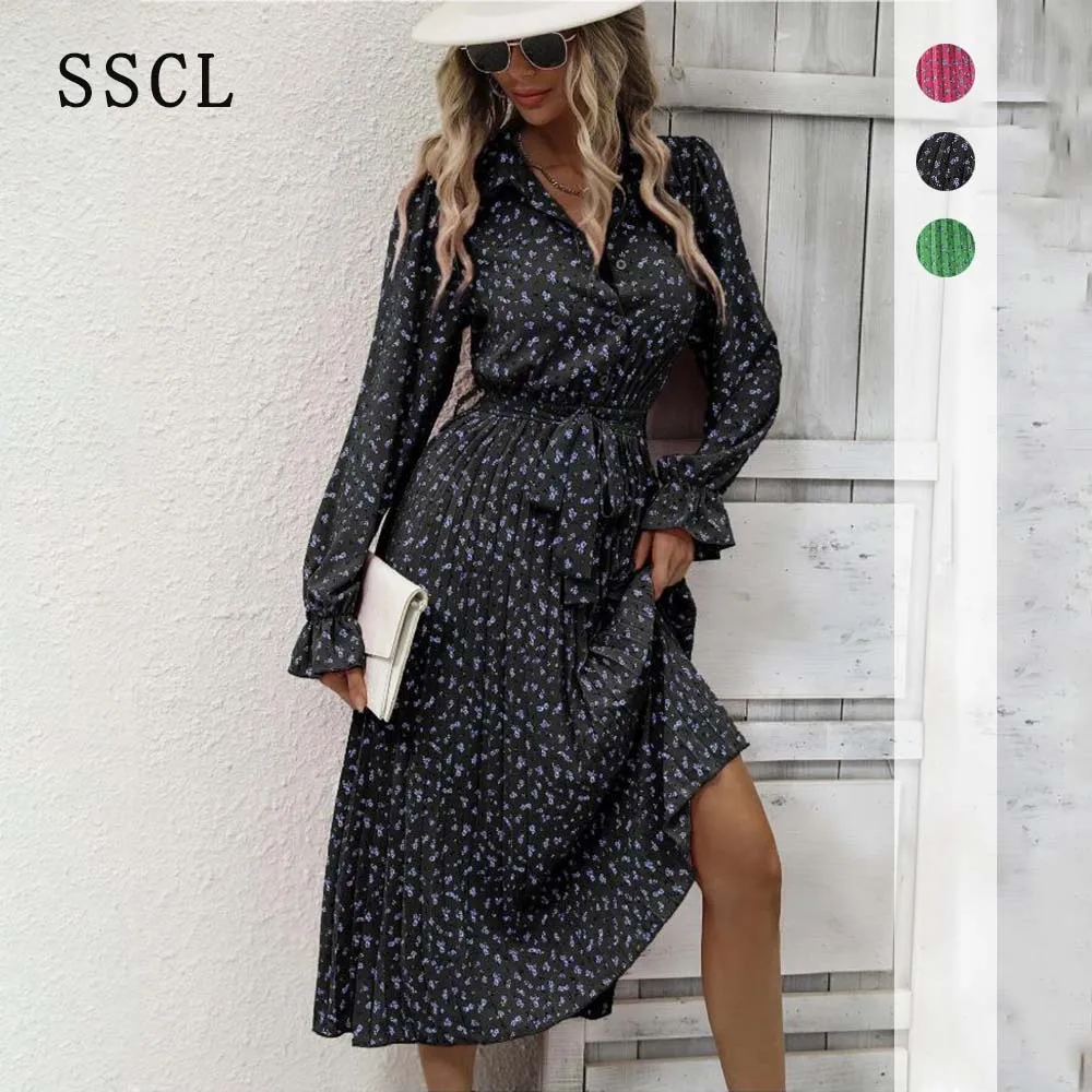 Женское летнее платье средней длины SSCL Bohe, повседневное элегантное плиссированное платье с поясом и пуговицами, сарафан с отворотом, 2023
Женское летнее платье средней длины SSCL Bohe, повседневное элегантное плиссированное платье с поясом и пуговицами, сарафан с отворотом, 2023