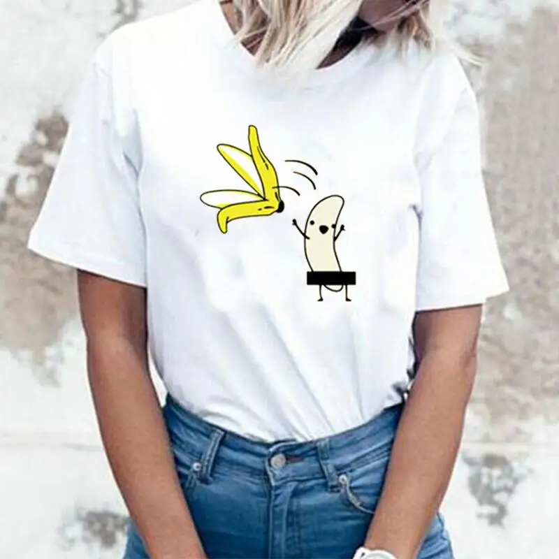 Women TShirt Funny Banana Print Summer Cotton Tee Shirt Femme Fashion Casual T Shirt Women Tops Harajuku Shirt Camiseta Mujer
Women TShirt Funny Banana Print Summer Cotton Tee Shirt Femme Fashion Casual T Shirt Women Tops Harajuku Shirt Camiseta Mujer