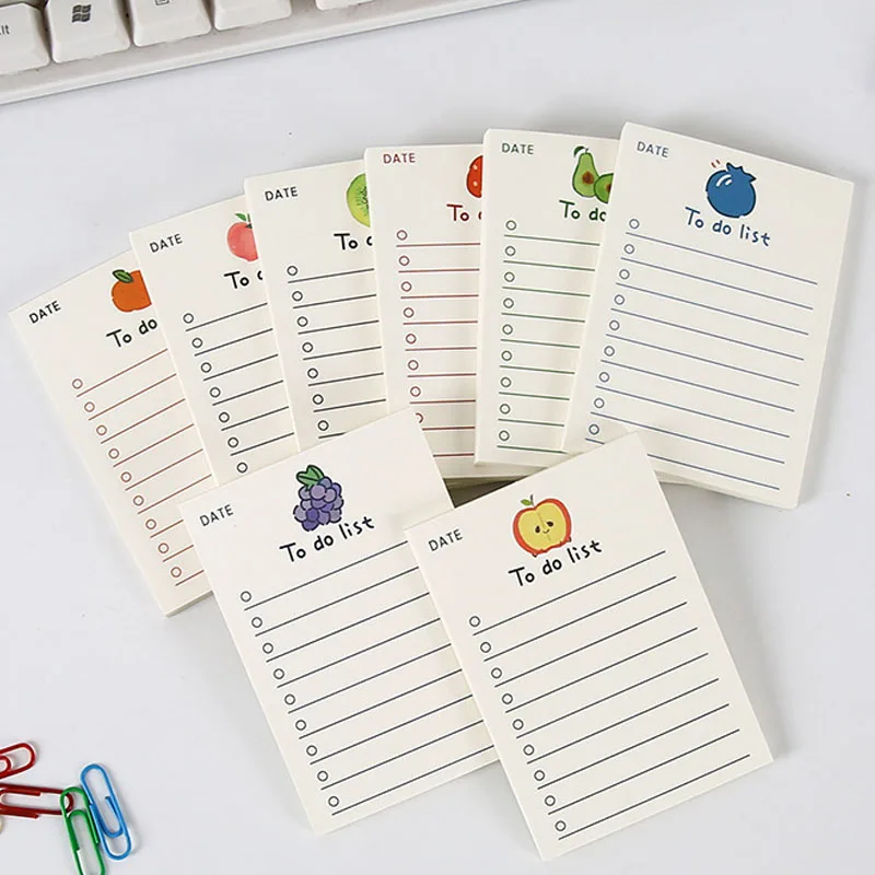 

Simple Memo Pad Note Book Tearable Not Sticky Kawaii Decoration Sticky Notes Fruit Hand Account Memo Message Paper To Do List