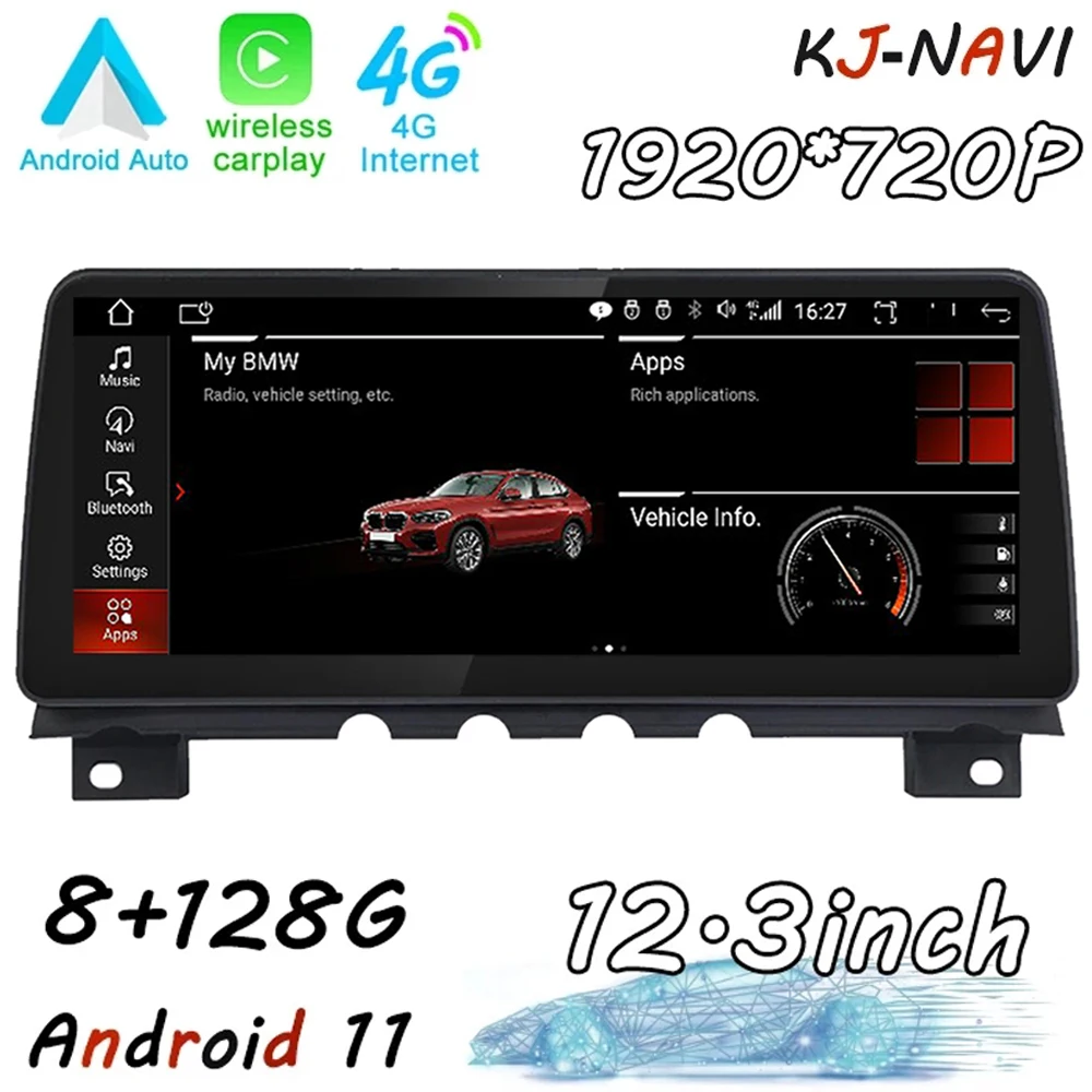 

1920*720P Автомобильный плеер 12,3 дюймов Android 11 для BMW 7 серии F01 F02 CIC система NBT Беспроводная Carplay мультимедийная навигация