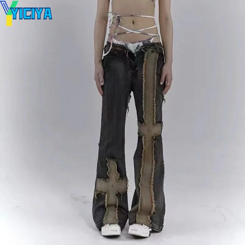 Женские свободные джинсы YICIYA, винтажные брюки-багги с низкой талией и широкими штанинами в американском стиле, модель 90-х
Женские свободные джинсы YICIYA, винтажные брюки-багги с низкой талией и широкими штанинами в американском стиле, модель 90-х