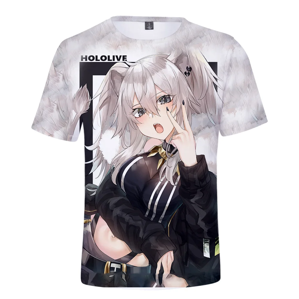 

2022 HOLOLIVE VTuber Shishiro Botan 3D baskılı bahar yaz tiki erkek/kadın sokak giyim T-shirt Streetwear Kawaii tarzı