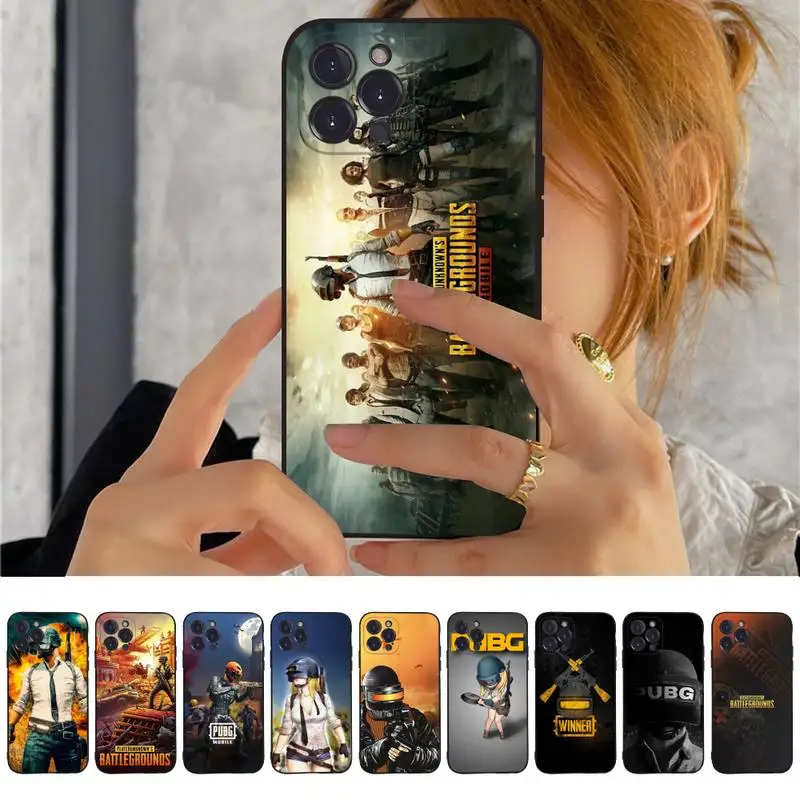 

PUBG Phone Case For iPhone 14 11 12 13 Mini Pro Max 8 7 6 6S Plus X SE 2020 XR XS Funda Case