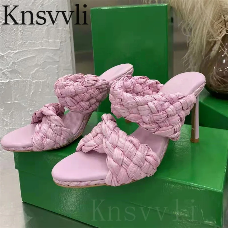 Stiletto Mules Shoes Women Weave Style Pointy Toe Peel Toe High Heels Slippers Woman Sexy Novelty Wedding Slides Shoes Women
Stiletto Mules Shoes Women Weave Style Pointy Toe Peel Toe High Heels Slippers Woman Sexy Novelty Wedding Slides Shoes Women