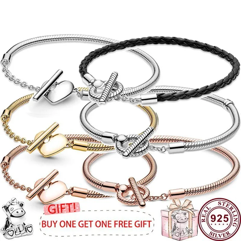 New Hot 925 Silver Exquisite Love Heart T-shaped Women's Bracelet Women's Original High-quality Charm Fashion Jewelry
New Hot 925 Silver Exquisite Love Heart T-shaped Women's Bracelet Women's Original High-quality Charm Fashion Jewelry