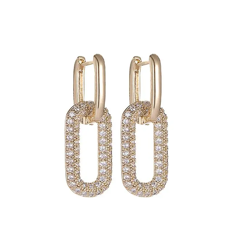 New Luxury Oval Geometric Earrings for Women Classic White Zircon Gold Color Drop Earring Wedding Party Jewelry Girl Gift 
New Luxury Oval Geometric Earrings for Women Classic White Zircon Gold Color Drop Earring Wedding Party Jewelry Girl Gift