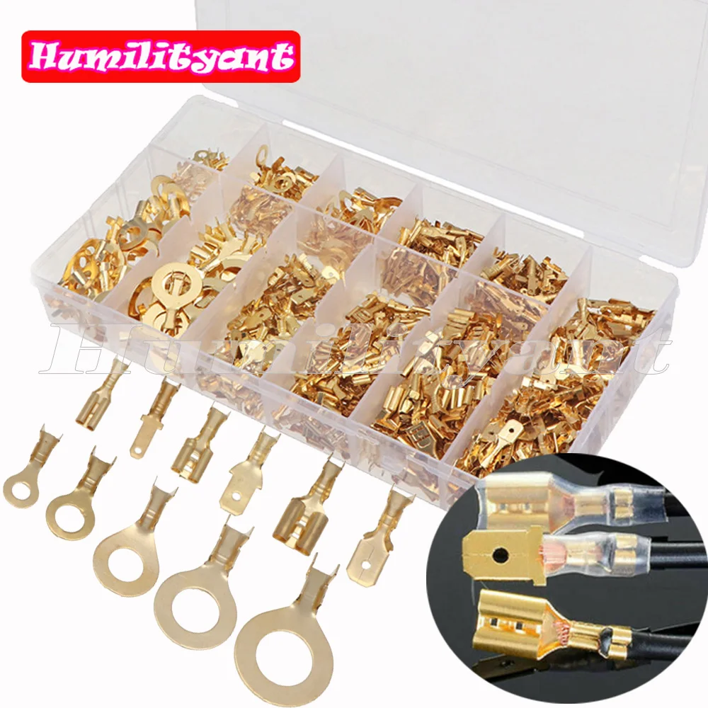 750PCS Crimp Terminal Kit 2.8/4.8/6.3mm Gold Non-Insulated Ring Type Cable Wire Connector
750PCS Crimp Terminal Kit 2.8/4.8/6.3mm Gold Non-Insulated Ring Type Cable Wire Connector