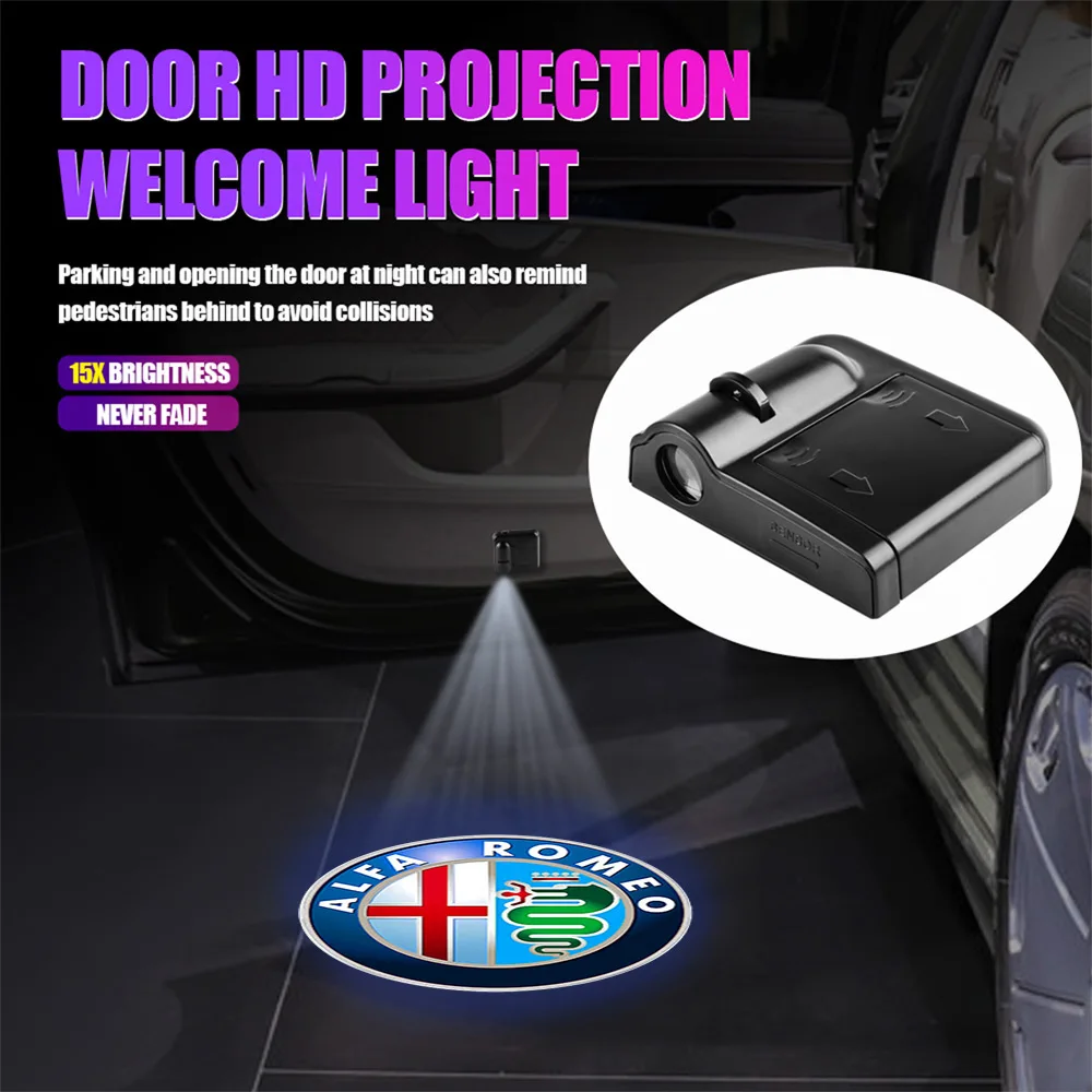 1pcs LED Car Door Emblem Light Welcome Lamp Wireless Laser Projector Auto Decoration For Alfa Romeo 147 giulia stelvio giulietta
1pcs LED Car Door Emblem Light Welcome Lamp Wireless Laser Projector Auto Decoration For Alfa Romeo 147 giulia stelvio giulietta