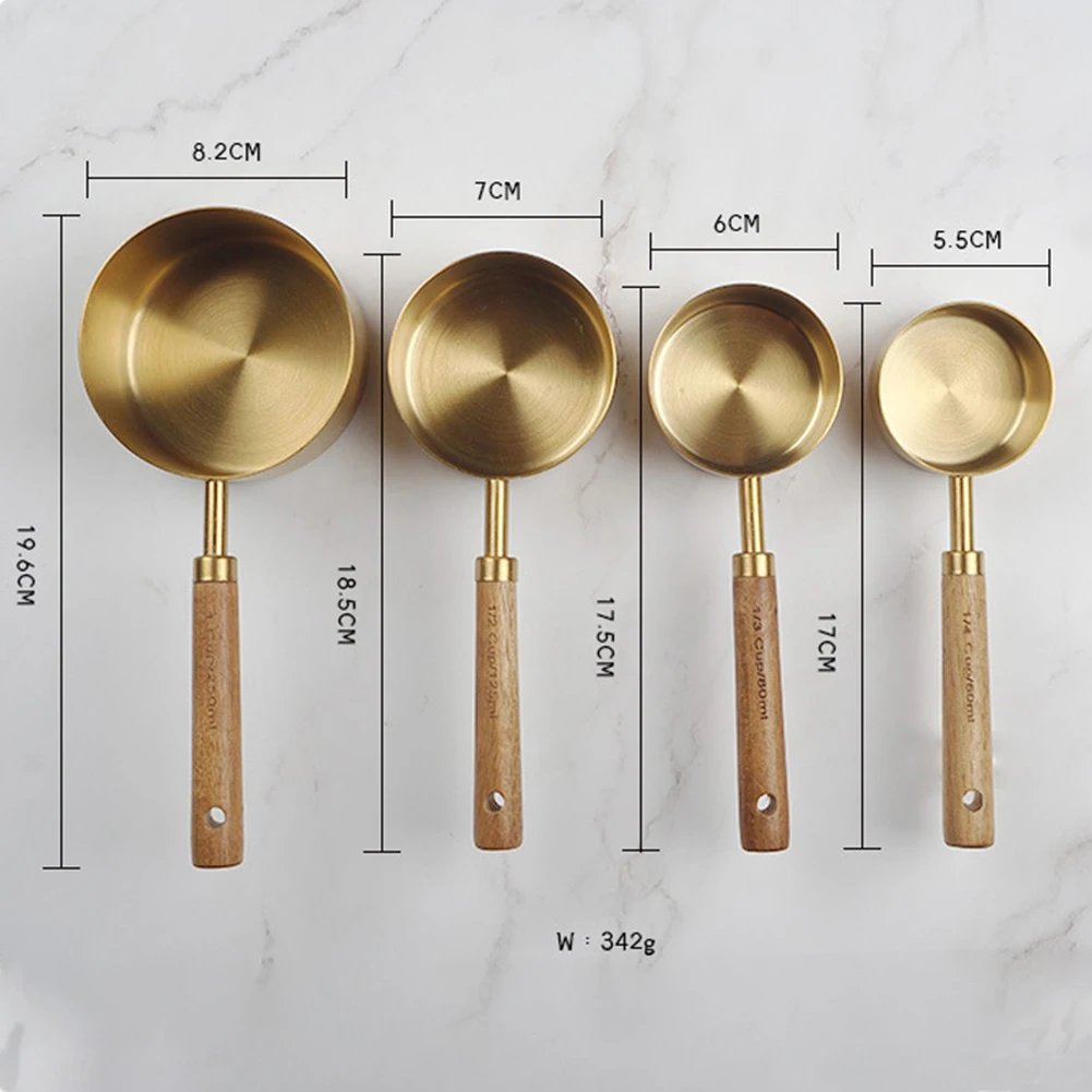 4Pcs Stainless Steel Spoons Cups Measuring Tools Baking Accessories Wooden Handle Kitchen Gadgets Coffee Flour Scoop
4Pcs Stainless Steel Spoons Cups Measuring Tools Baking Accessories Wooden Handle Kitchen Gadgets Coffee Flour Scoop