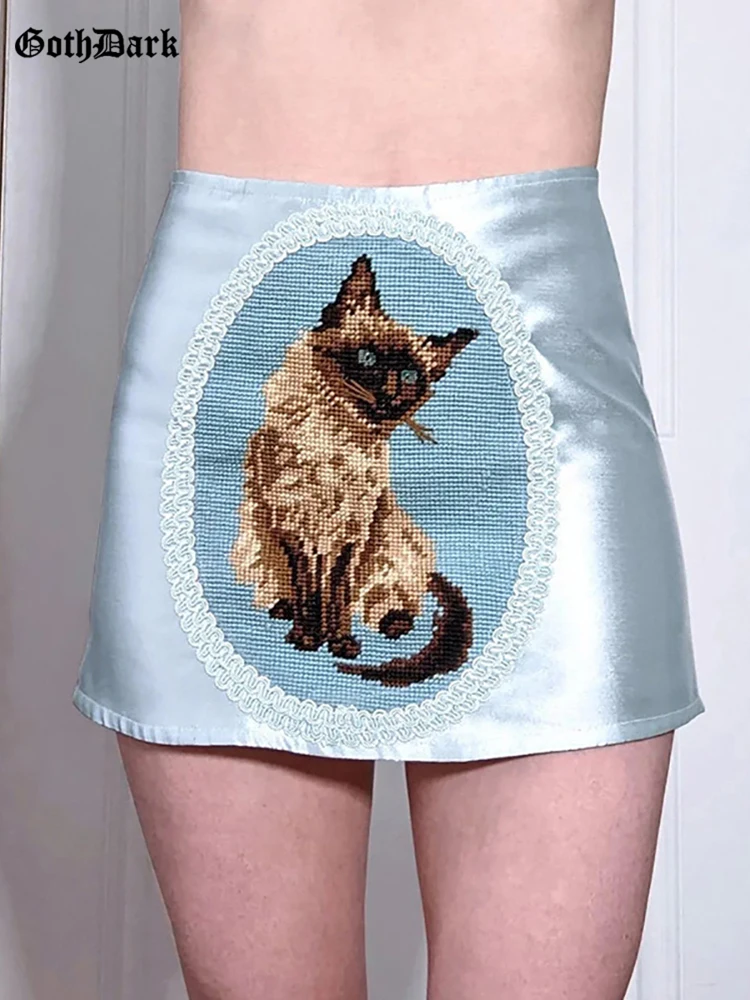 Goth Dark Aesthetic Cute Harajuku Low Waist Skirts Pastel Gothic Satin Y2k Sexy Women Mini Skirt Cat Print Kwaii Slim Streetwear
Goth Dark Aesthetic Cute Harajuku Low Waist Skirts Pastel Gothic Satin Y2k Sexy Women Mini Skirt Cat Print Kwaii Slim Streetwear