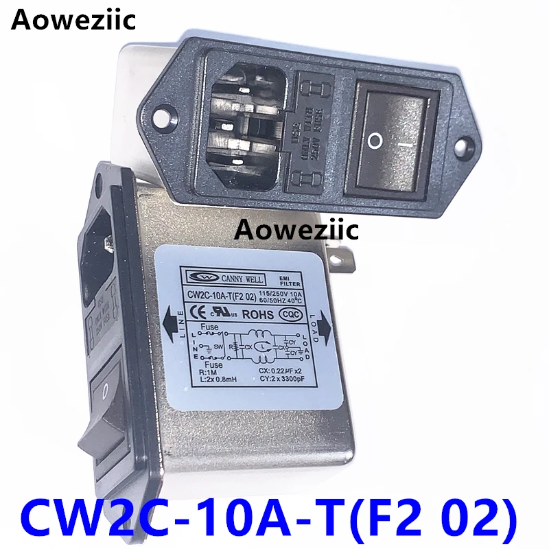 

CW2C-10A-T (F2 02) Taiwan three in one socket with switch dual fuse EMI power filter