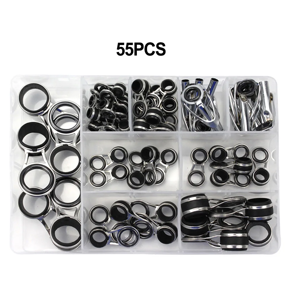 Fishing Rod Guides Ring 55pcs Ceramic Guides Fine Workmanship Guides Line Rings Line Ring DIY Rock Fishing Rod
Fishing Rod Guides Ring 55pcs Ceramic Guides Fine Workmanship Guides Line Rings Line Ring DIY Rock Fishing Rod