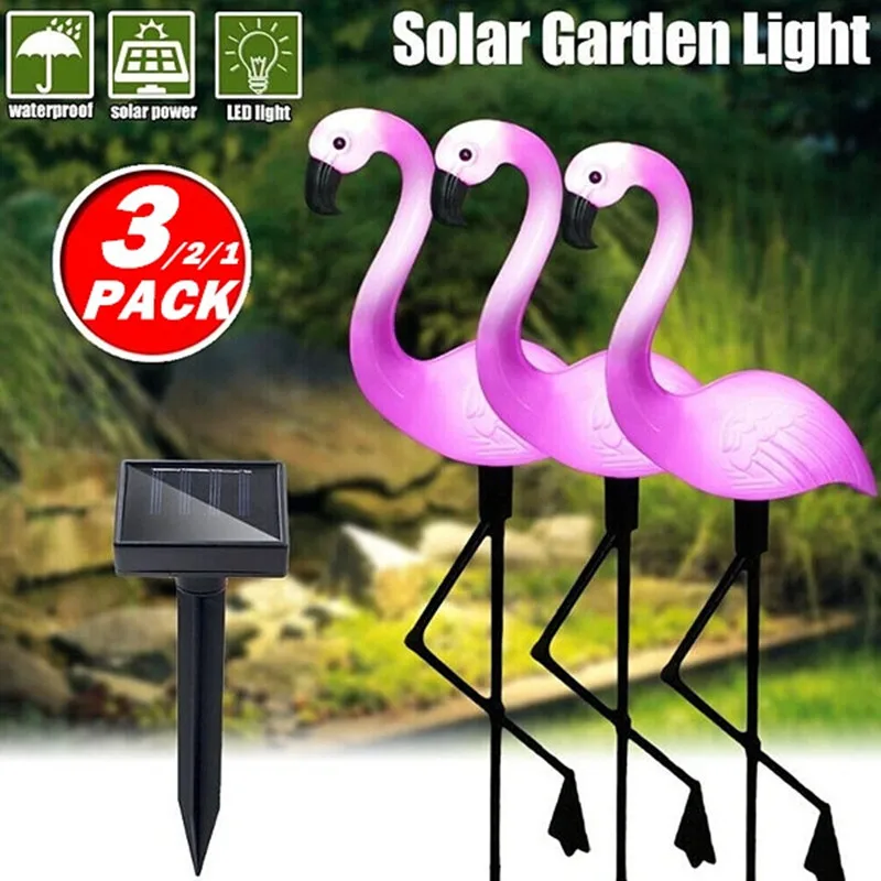 

Solar Flamingo Lawn Lamp LED Outdoor Waterproof Garden Light Decorative Pathway Stake Lights For Yard Walkway Patio Decor