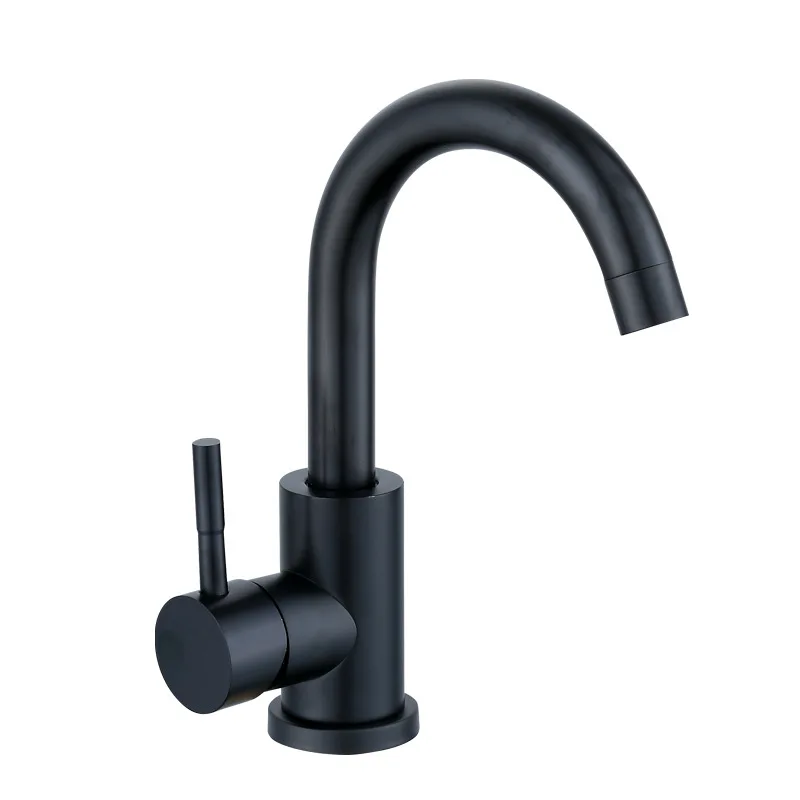 Black stainless steel hot and cold basin faucet Above counter basin sink single hole
Black stainless steel hot and cold basin faucet Above counter basin sink single hole