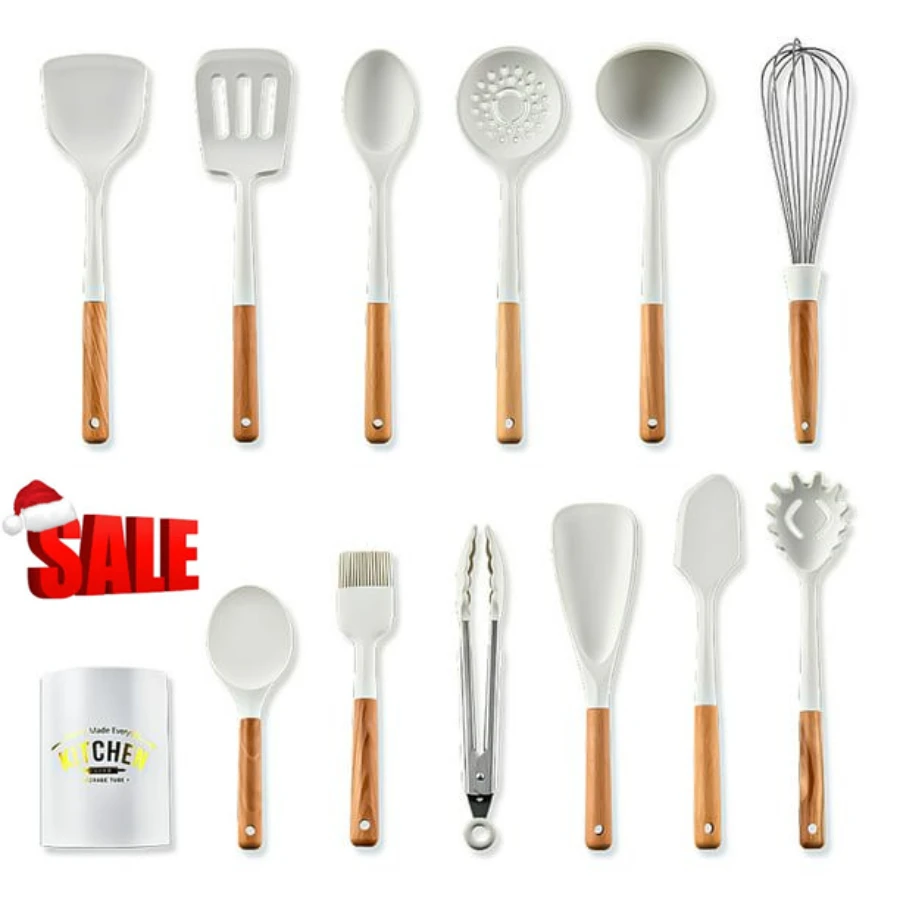 13PCS Kitchen Utensil Set Silicone Cooking Utensils Kit Spatula Heat Resistant Wooden Spoons Gadgets Tool for Non-Stick Cookware
13PCS Kitchen Utensil Set Silicone Cooking Utensils Kit Spatula Heat Resistant Wooden Spoons Gadgets Tool for Non-Stick Cookware