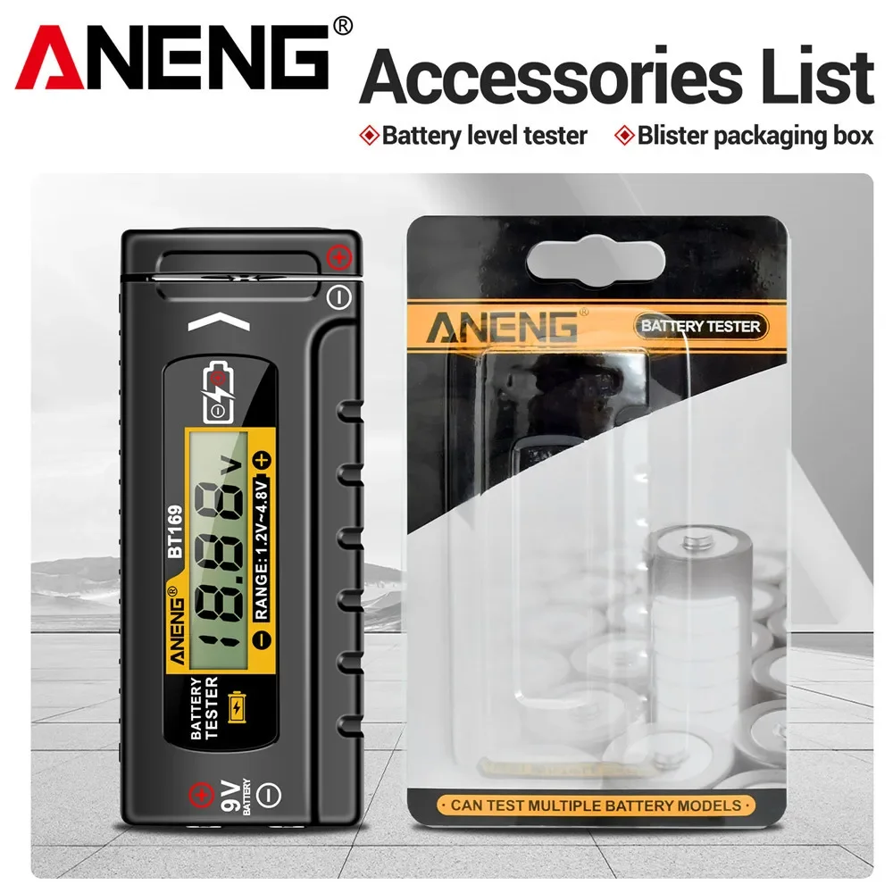 Цифровой тестер батареек ANENG BT169
Цифровой тестер батареек ANENG BT169