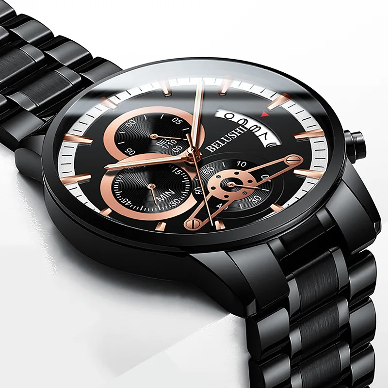BELUSHI Waterproof Chronograph Watch for Men Stainless Steel Quartz Watches Mens Luxury Brand Sports Clock Men Relogio Masculino
BELUSHI Waterproof Chronograph Watch for Men Stainless Steel Quartz Watches Mens Luxury Brand Sports Clock Men Relogio Masculino