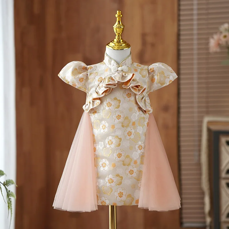 Baby dress summer Chinese style little girl Cheongsam dress sweet Flower princess Short dress for Birthday party Children's wear
Baby dress summer Chinese style little girl Cheongsam dress sweet Flower princess Short dress for Birthday party Children's wear