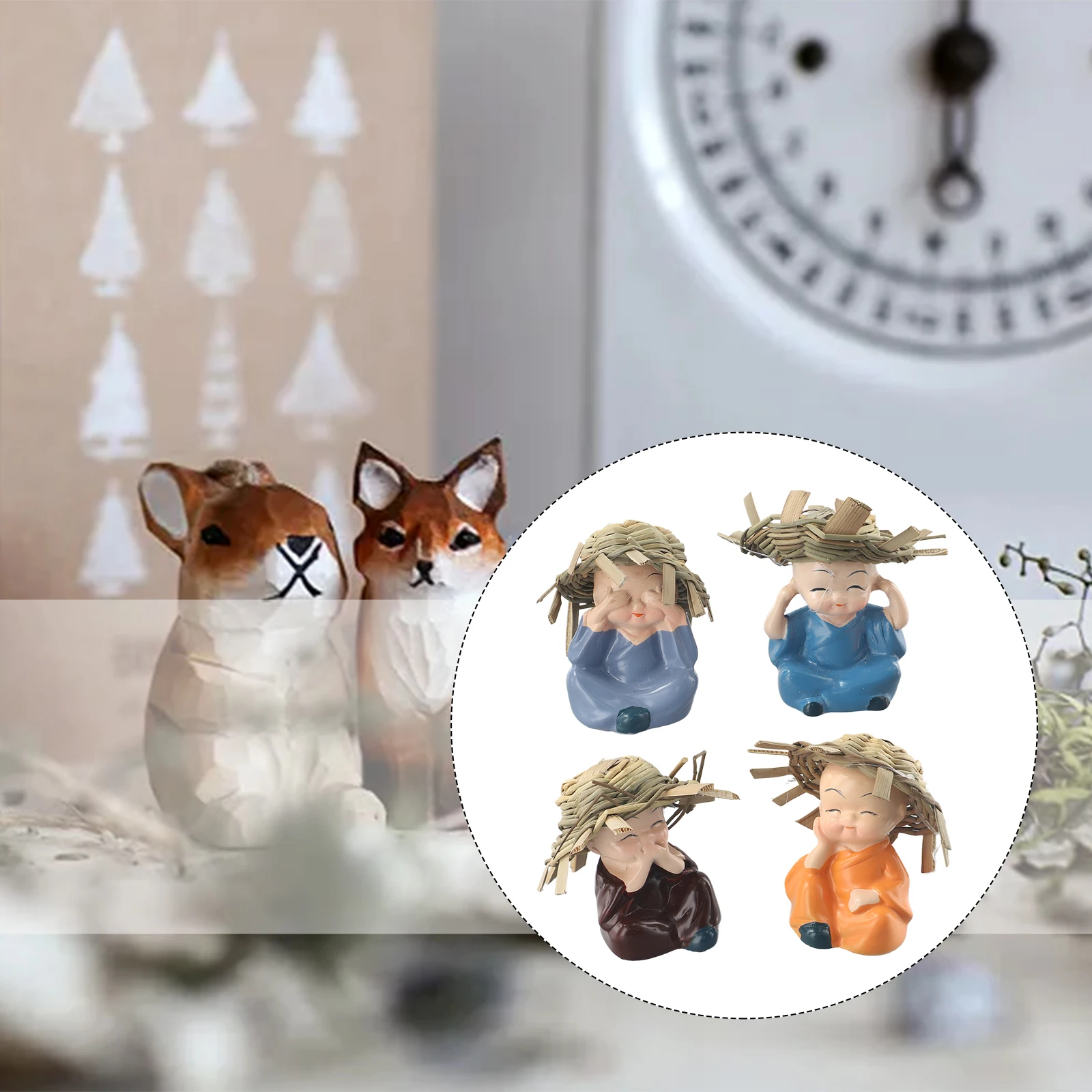 Resin Crafts Llittle Monk 4 Pieces/lot 6x6.5cm Accessories Car Decoration Cute Four Small Monks Home Decoration
Resin Crafts Llittle Monk 4 Pieces/lot 6x6.5cm Accessories Car Decoration Cute Four Small Monks Home Decoration