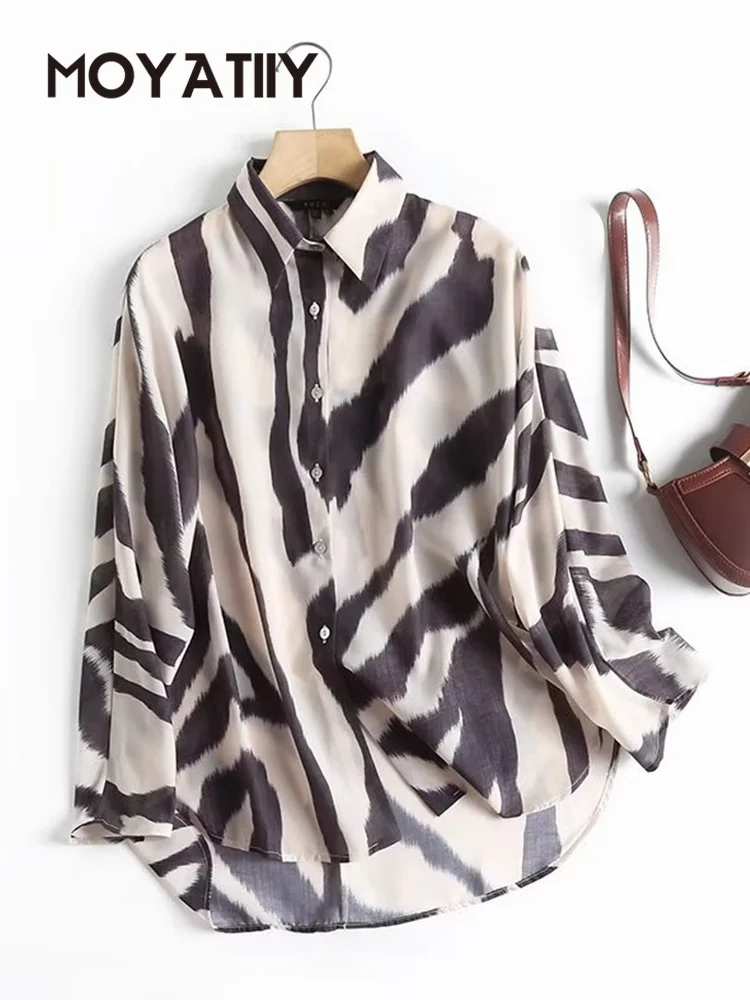 MOYATIIY Women 2022 Fashion Shirts Retro Oversized Zebra Long Shirts Long Sleeve Chic Female Casual Loose Tops
MOYATIIY Women 2022 Fashion Shirts Retro Oversized Zebra Long Shirts Long Sleeve Chic Female Casual Loose Tops