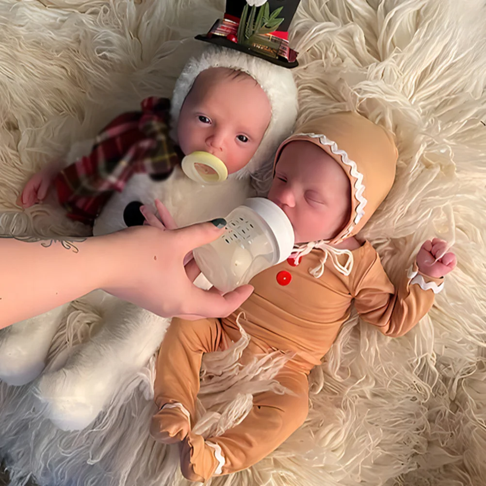 

Jumpsuit Dressy Christmas Baby Girl Outfit Romper Infant Long Sleeve Gingerbread Man Bodysuit Newborn Hat Blended Boy