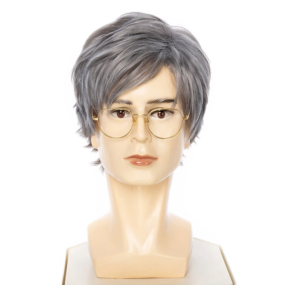 Gres Men Short Grey Hair Wigs Stylish Side Part Mixed Gray Fluffy Layered Wig Male Synthetic Hair Pelucas
Gres Men Short Grey Hair Wigs Stylish Side Part Mixed Gray Fluffy Layered Wig Male Synthetic Hair Pelucas