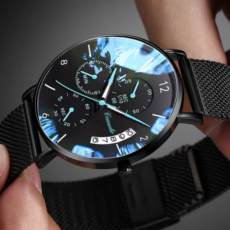 Часы Comudir мужские/женские кварцевые, высококачественные светящиеся водонепроницаемые с ремешком и тремя звеньями, цвет розовое золото, для отдыха, студентов 
Часы Comudir мужские/женские кварцевые, высококачественные светящиеся водонепроницаемые с ремешком и тремя звеньями, цвет розовое золото, для отдыха, студентов