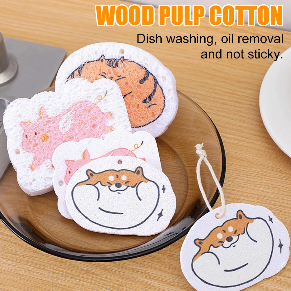Cartoon Compressed Magic Wood Pulp Cotton Non-stick Oil Multifunctional Household Kitchen Rag Towel Roll Dishwashing Sponge
Cartoon Compressed Magic Wood Pulp Cotton Non-stick Oil Multifunctional Household Kitchen Rag Towel Roll Dishwashing Sponge