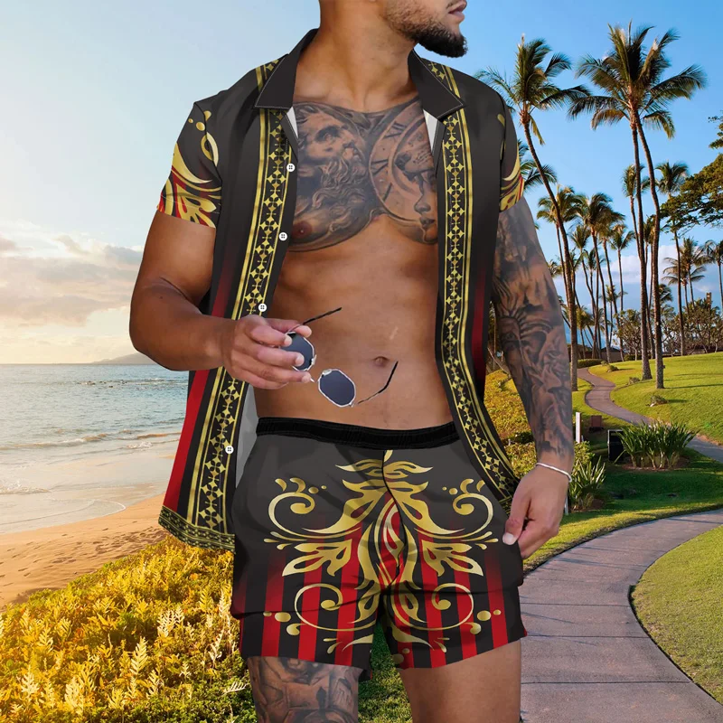 2022 Summer Men's 3d Retro Personalized Design Printed Short Sleeved Shirt Beach Pants Fashion Casual Two-Piece
2022 Summer Men's 3d Retro Personalized Design Printed Short Sleeved Shirt Beach Pants Fashion Casual Two-Piece