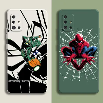 Green Goblin Spider Man Liquid Silicone Case For Samsung Galaxy M14 M54 M33 M53 M23 M13 M12 M52 A21S A20E A31 A40 A41 A03 Core