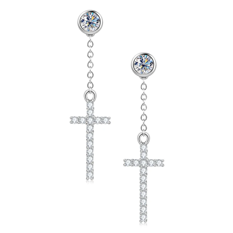 Anziw 0.3CT VVS1 Moissanite Mens Cross Tassel Drop Earrings Religious 925 Sterling Silver Earrings Certified Women's jewelry
Anziw 0.3CT VVS1 Moissanite Mens Cross Tassel Drop Earrings Religious 925 Sterling Silver Earrings Certified Women's jewelry