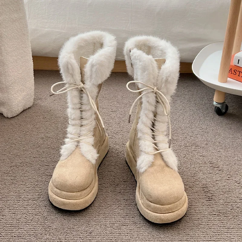 Fur Warm Women Flats Shoes Platform Suede Chelsea Snow Boots Fashion 2024 Winter New Zipper Mid Calf Boots Casual Mujer Zapatos
Fur Warm Women Flats Shoes Platform Suede Chelsea Snow Boots Fashion 2024 Winter New Zipper Mid Calf Boots Casual Mujer Zapatos