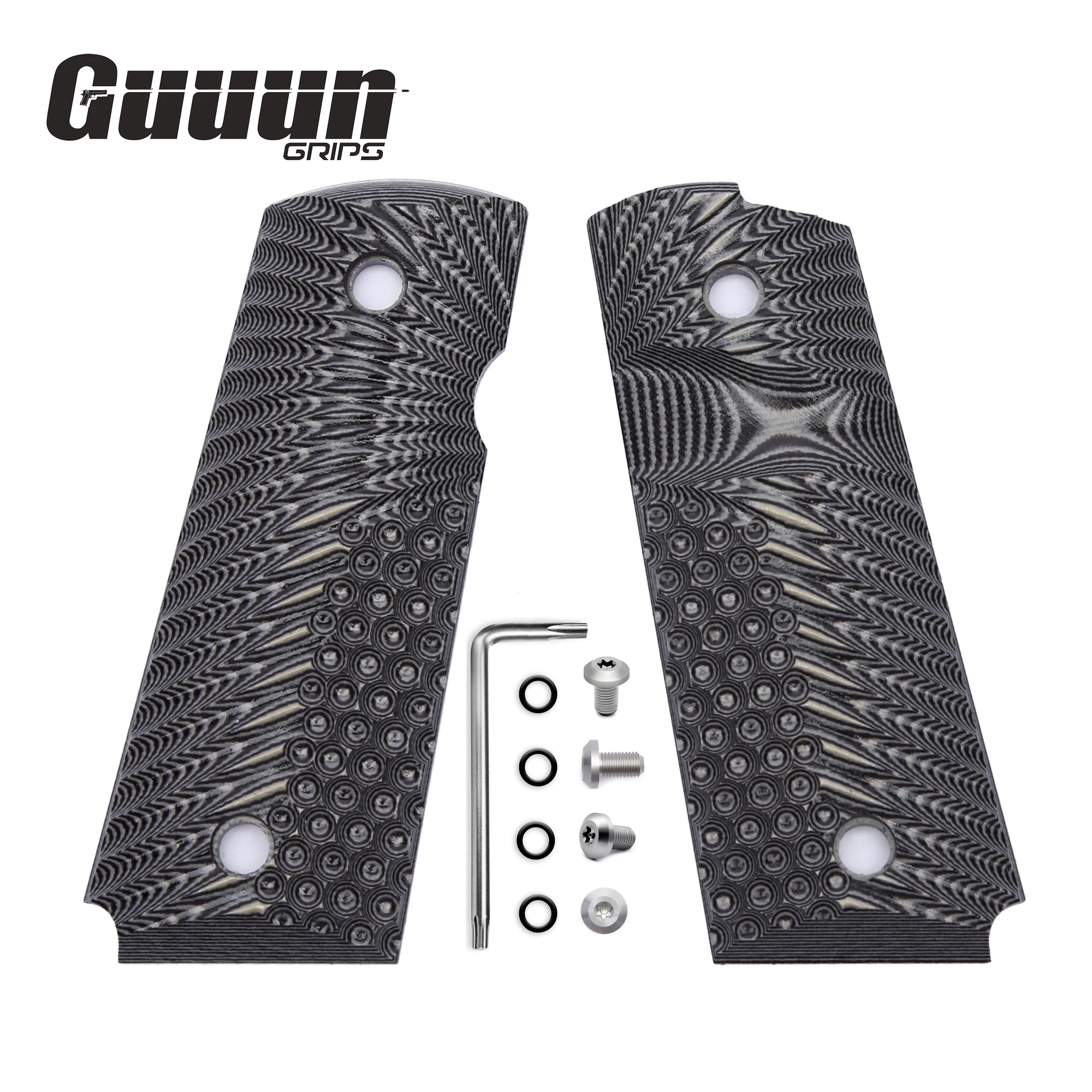 Guuun G10 Grips for 1911 Compact / Officer OPS Eagle Wing Texture 
Guuun G10 Grips for 1911 Compact / Officer OPS Eagle Wing Texture