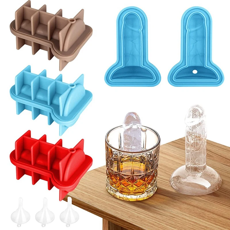 

3 шт. силиконовые подносы-кубики для розыгрыша для девичника, смешные формы-кубики льда для охлаждения коктейлей, виски, чая, напитков