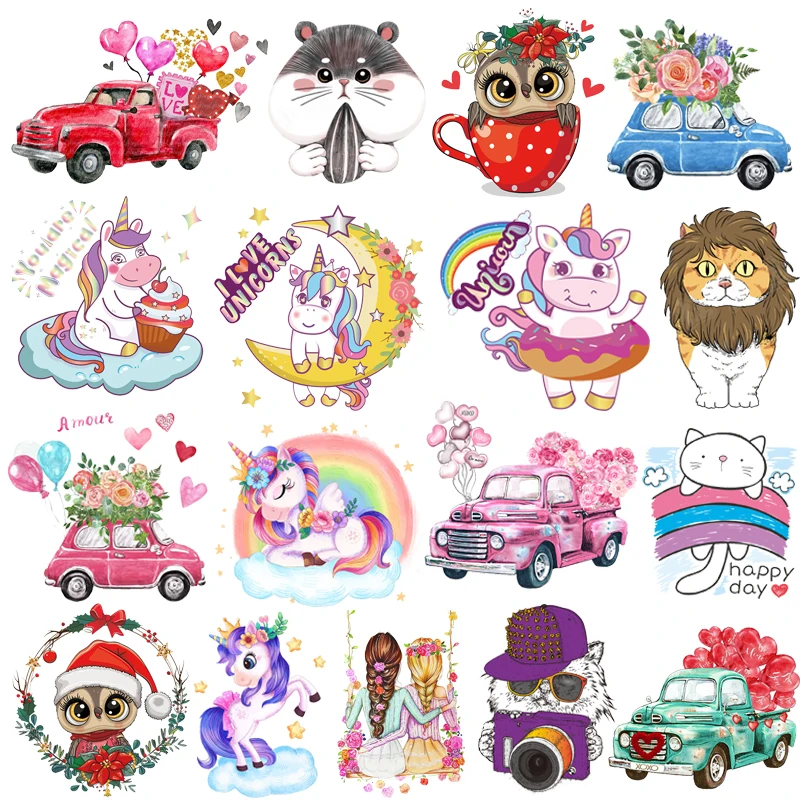 Cartoon Animal Unicorn Iron-On Transfers Patches For Clothing Girl Car Heat Transfer Vinyl Patch Thermal Stickers On Clothes DIY
Cartoon Animal Unicorn Iron-On Transfers Patches For Clothing Girl Car Heat Transfer Vinyl Patch Thermal Stickers On Clothes DIY
