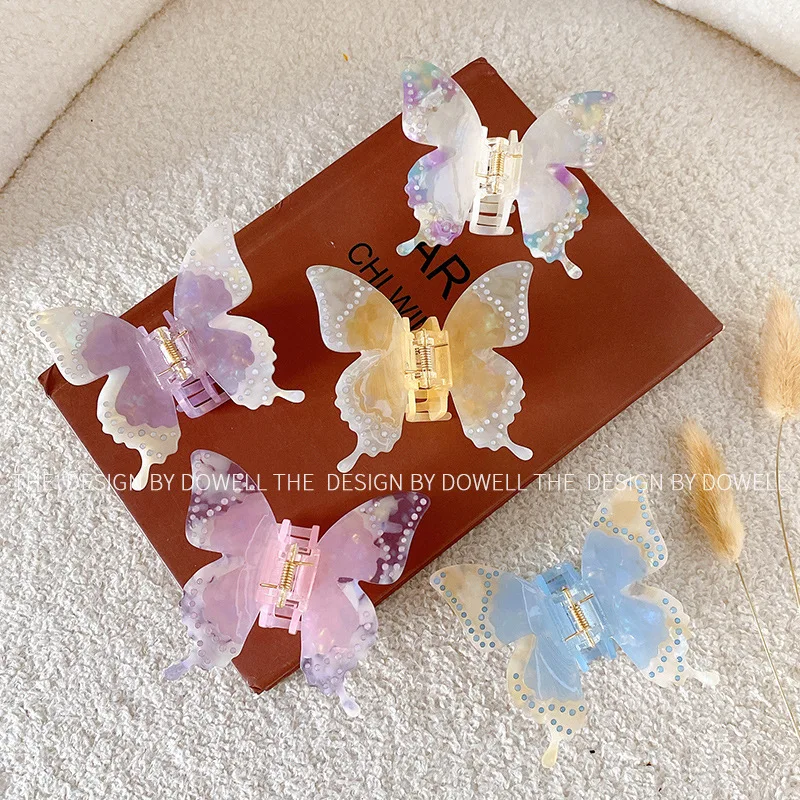 Colorful Butterfly Acetate Crystal Big Hair Claw Clip For Women Gilrls Animal Ponytail Hair Clip Barrettes Hairpin Accessories
Colorful Butterfly Acetate Crystal Big Hair Claw Clip For Women Gilrls Animal Ponytail Hair Clip Barrettes Hairpin Accessories
