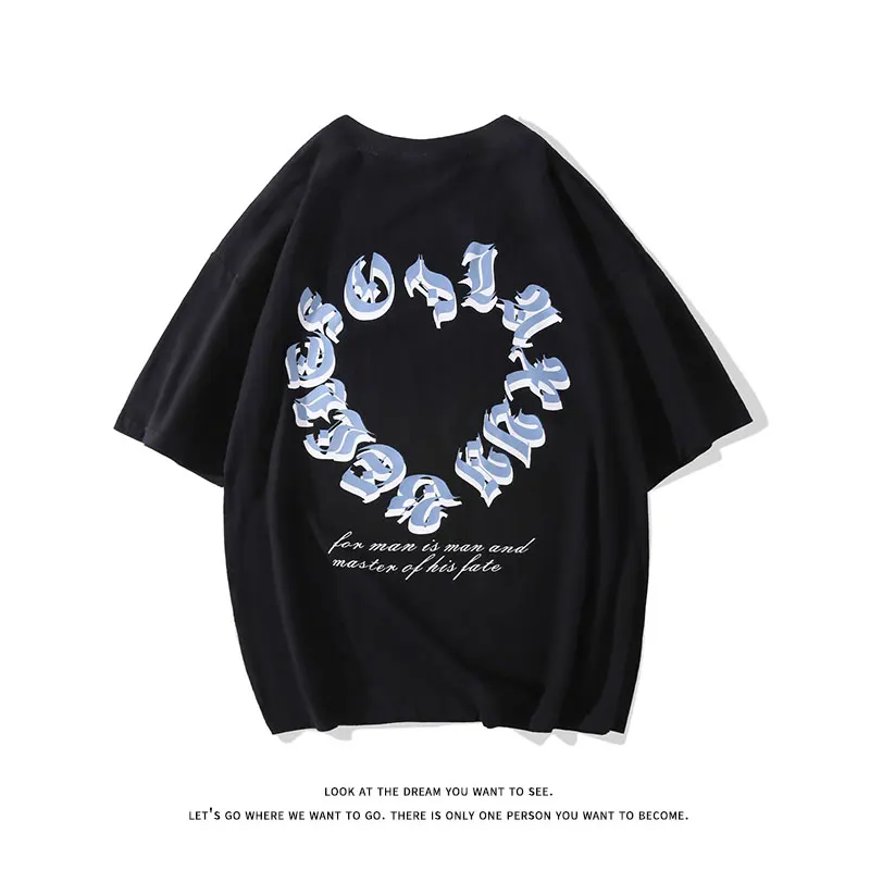 Summer Fashion Heart-shaped Cartoon Printing Casual T-shirt Simple Campus Style Short-sleeved T-shirt Comfortable Pure Cotton
Summer Fashion Heart-shaped Cartoon Printing Casual T-shirt Simple Campus Style Short-sleeved T-shirt Comfortable Pure Cotton