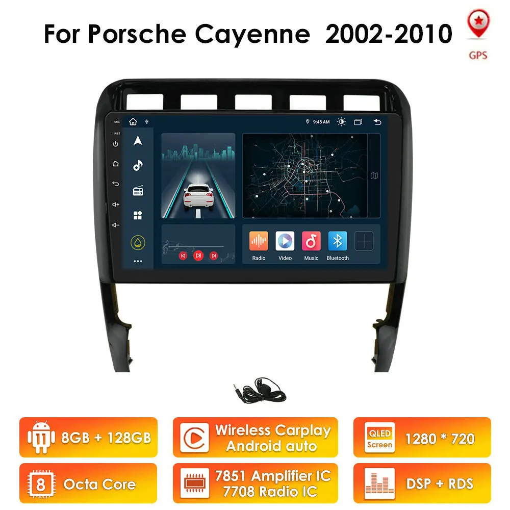 Головное устройство для Porsche Cayenne 957/955 2002-2010 Android 2 DIN Автомобильный мультимедийный