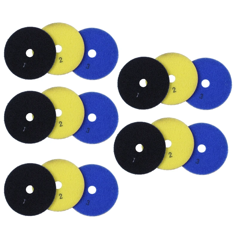 15 шт. 100 мм алмазные гибкие влажные и сухие полировальные колодки 3-ступенчатый лак для пола для каменной мраморной плитки 
15 шт. 100 мм алмазные гибкие влажные и сухие полировальные колодки 3-ступенчатый лак для пола для каменной мраморной плитки