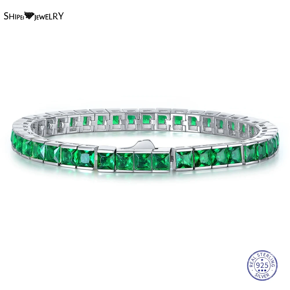 Shipei Vintage 100% 925 Sterling Silver 4*4 MM Emerald Gemstone Wedding Party Charm Bracelets Bangle Gift Fine Jewelry Wholesale
Shipei Vintage 100% 925 Sterling Silver 4*4 MM Emerald Gemstone Wedding Party Charm Bracelets Bangle Gift Fine Jewelry Wholesale