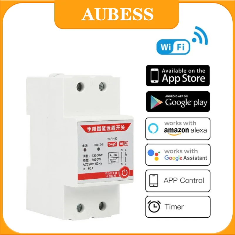 Tuya WiFi Smart Power Energy Meter Consumption Voltmeter Din Rail Single-phase Remote Control Switch Smart Life Alexa Google
Tuya WiFi Smart Power Energy Meter Consumption Voltmeter Din Rail Single-phase Remote Control Switch Smart Life Alexa Google