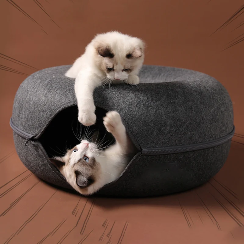 Round Round Cat Beds House Soft Cat Tunnel Toy Felt Donut House for Cats Kitten Sports Equipment Cat Training Toy Cat Supplies
Round Round Cat Beds House Soft Cat Tunnel Toy Felt Donut House for Cats Kitten Sports Equipment Cat Training Toy Cat Supplies