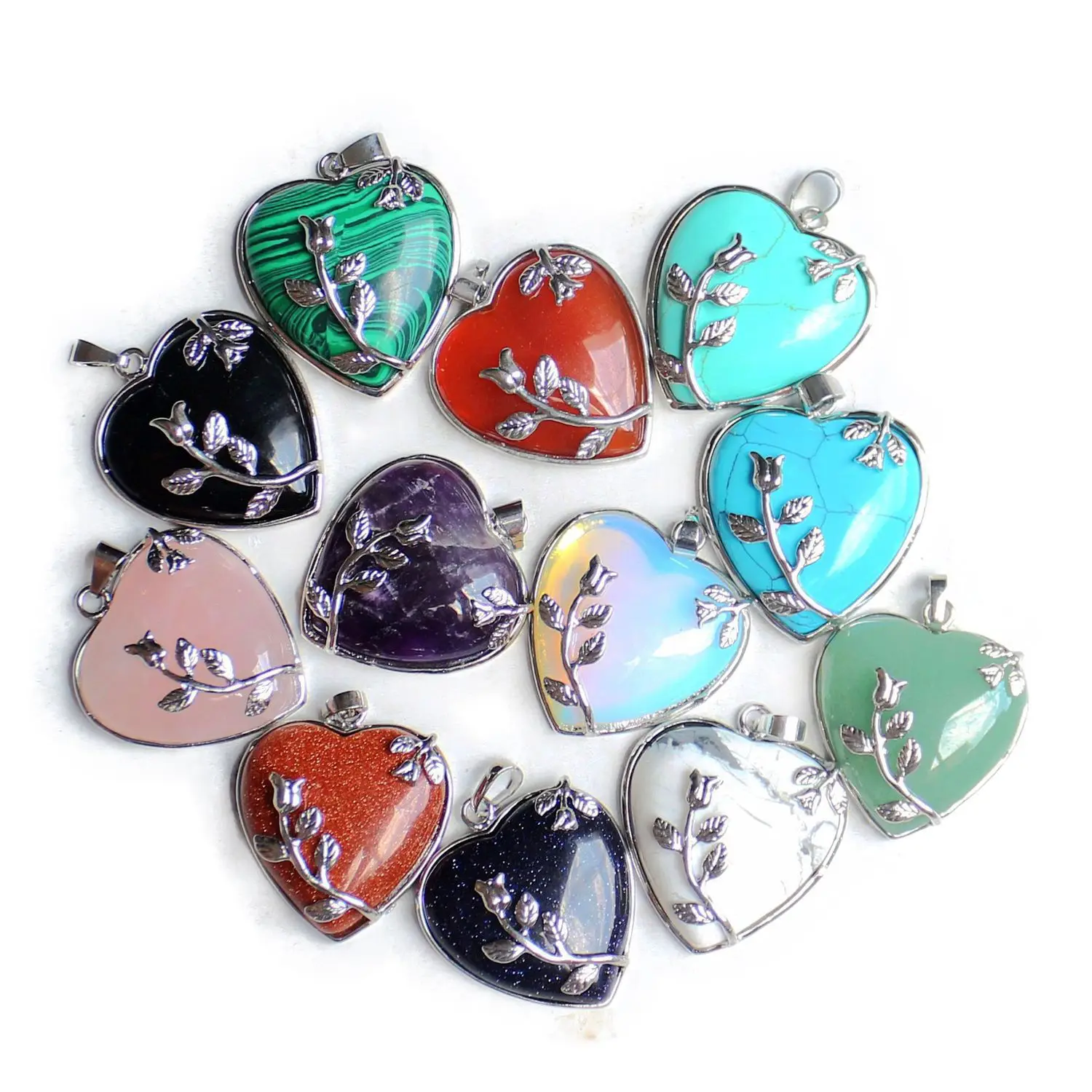 Natural Healing Crystals Heart Pendant Necklaces Reiki Quartz Love Gemstone Choker Jewelry for Womens Girls 
Natural Healing Crystals Heart Pendant Necklaces Reiki Quartz Love Gemstone Choker Jewelry for Womens Girls