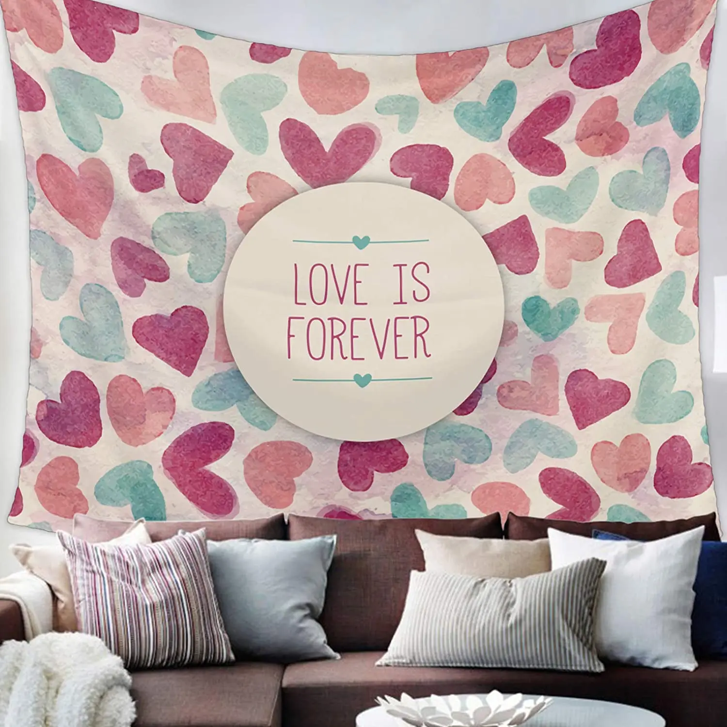 Savannan Wall Tapestry Love is Forever Valentine's Day Watercolor Vintage Heart Pattern Tapestry Wall Hanging Wall Art Home
Savannan Wall Tapestry Love is Forever Valentine's Day Watercolor Vintage Heart Pattern Tapestry Wall Hanging Wall Art Home